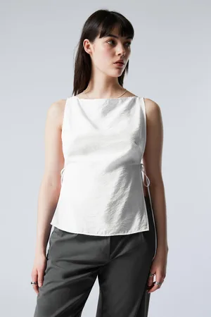 Weekday Sleeveless Boat-Neck Tie Top