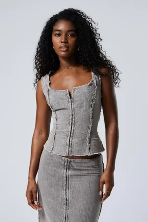 Weekday Washed Square Neck Twill Top