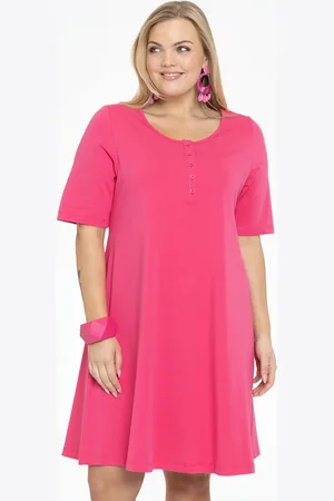 Yoek Robe A-ligne boutons COTTON