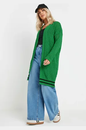 Yours Cardigan Midi Vert En Maille , Women