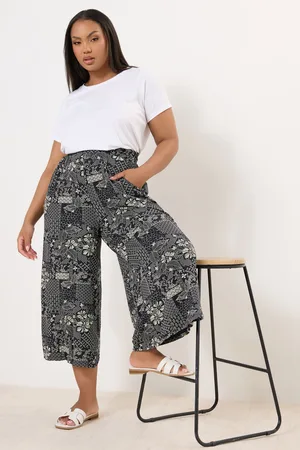 Yours Jupeculotte Bleue Midaxi Design Feuilles , Women