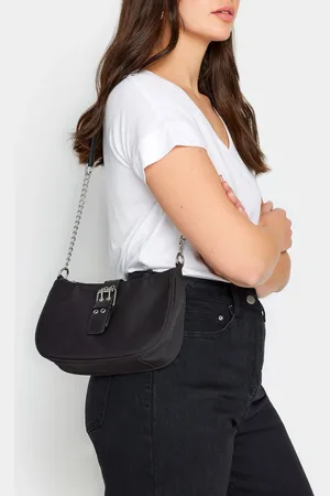 Yours Sac À Main Noir Boucle Avant Effet Cuir