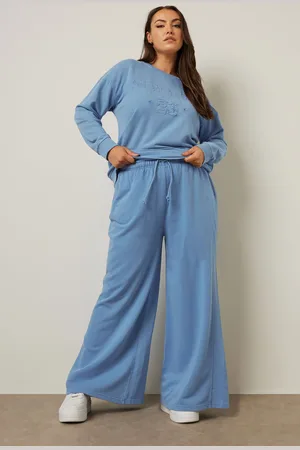 Yours Jogging Wide Leg Bleu Ciel , Women