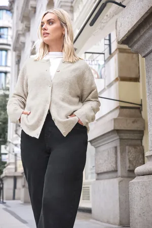 Yours Cardigan Beige Design Boutonné Manches Longues , Women