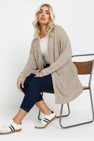 Yours Cardigan Midi Beige Manches Longues , Women