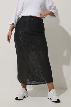 Yours Jupe Maxi Noire Design Léopard , Women