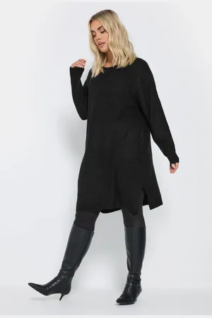 Yours Robepull Noire En Maille Manches Longues , Women