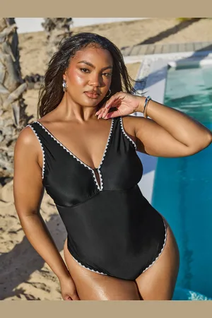 Yours Maillot De Bain Une Pièce Noir Contrasté