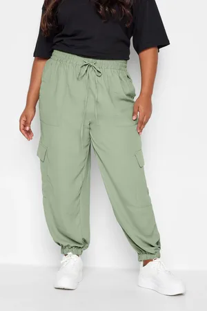 Yours Limited Collection Pantalon Vert Kaki Cargo À Poches , Women