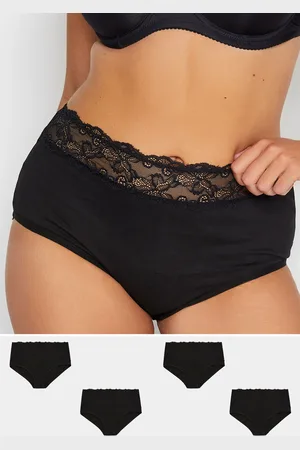 Yours Lot De 4 Culottes Noires Empiècement Dentelle