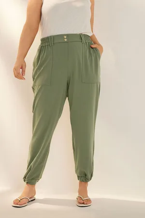 Yours Pantalon Jogging Coupe Cargo Vert Kaki, Women