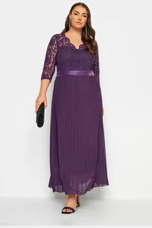 Yours Robe Maxi Violette Cachecoeur & Dentelle , Women