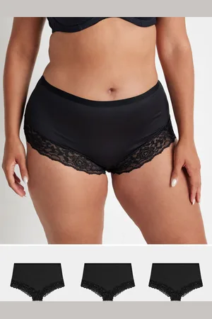 Yours Lot De 3 Culottes Noires Bordure Dentelle