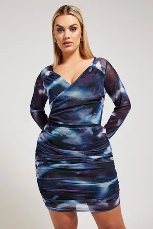 Yours Jupe Courte Violette & Bleue Abstrait En Filet , Women