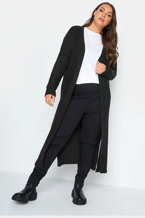 Yours Cardigan Long Noir En Maille , Women