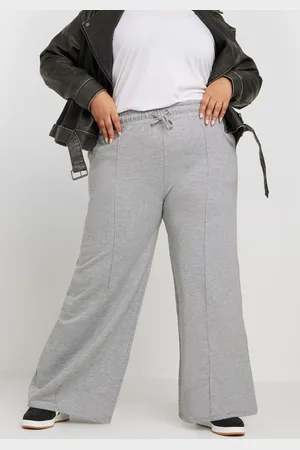 Yours Jogging Gris Coupe Wide Leg En Coton Mixte , Women