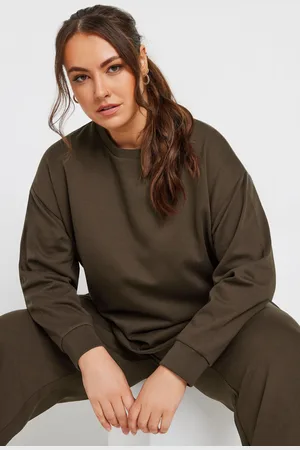 Yours Sweatshirt Marron Manches Longues En Jersey , Women