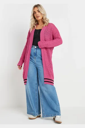 Yours Cardigan Midi Rose Bonbon En Maille , Women