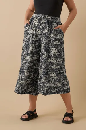 Yours Jupeculotte Midaxi Bleu Marine Design Abstrait, Women