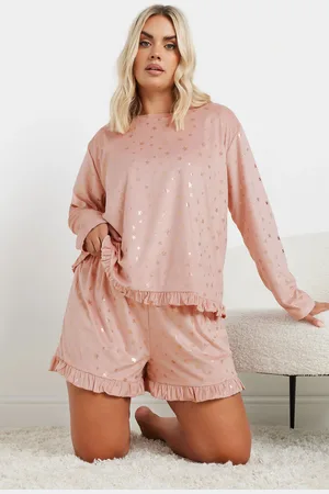 Yours Ensemble De Pyjama Rose Poudré Volanté Design Étoiles