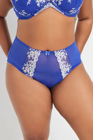 Yours Culotte Bleue Roi Contrastée En Filet