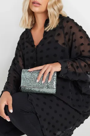 Yours Clutch Argenté Pailletté