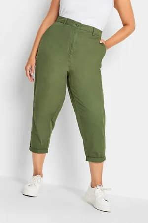 Yours Pantacourt Vert Kaki En Chino , Women