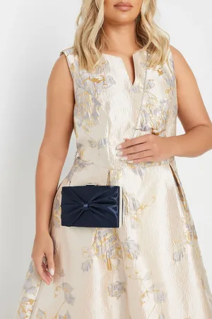 Yours Clutch Bleu Marine Satiné À Noeud