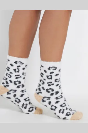 Yours Lot De 2 Paires De Chaussettes Blanches & Noires Léopard