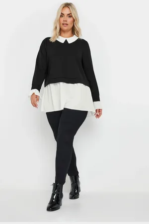 Yours Top Noir & Blanc 2 En 1 En Jersey , Women