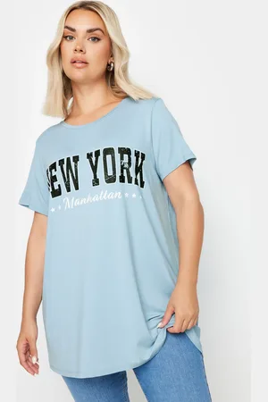 Yours Tshirt Bleu Ciel Newyork En Jersey , Women