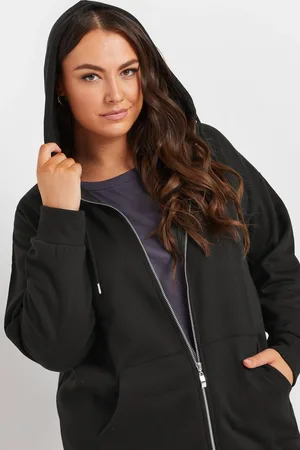 Yours Gilet Noir À Capuche Style Long , Women