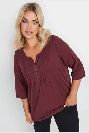 Yours For Good Top Bordeaux Plissé En Jersey, Women