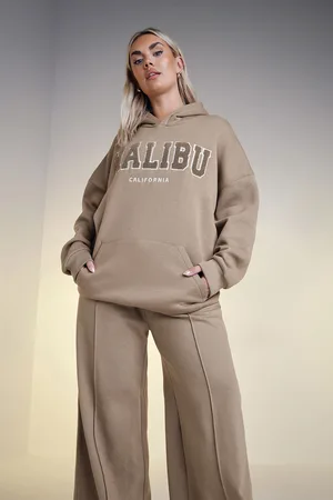 Yours Pull À Capuche Marron Brodé 