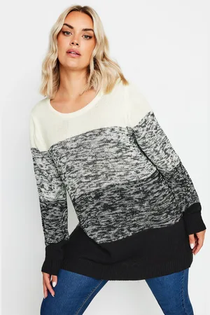 Yours Pull En Maille Dégradé Gris Manches Longues, Women