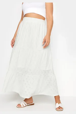Yours Jupe Maxi Blanche Broderie Anglaise , Women