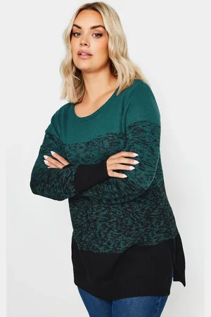 Yours Pull Vert Sarcelle Design Block De Couleur , Women