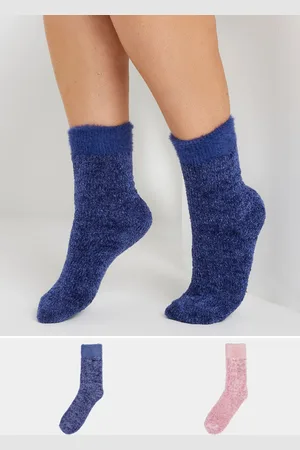 Yours Lot De 2 Paires De Chaussettes Bleues & Roses Toucher Doux