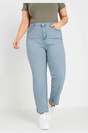 Yours Jean Bleu Clair Ruby Coupe Droite Taille Élastique , Women