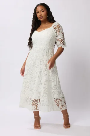 Yours Curve Premium Crochet Lace Dress, Women