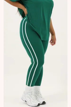 Yours Active Legging Vert Rayures Blanches, Women