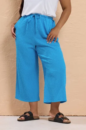 Yours Pantacourt Bleu Texturé À Poches , Women