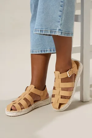 Yours Flatform Gladiator Espadrilles In Extra Wide eee Fit