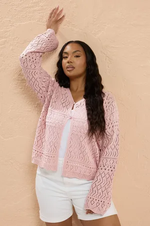 Yours Curve Light Crochet Button Cardigan, Women