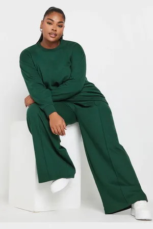 Yours Ensemble Jogging Vert Forêt Coupe Wide Leg , Women