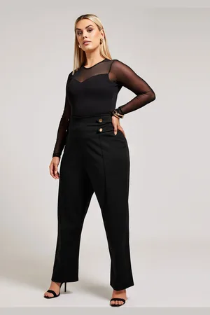 Yours Pantalon Noir Classique Coupe Droite , Women