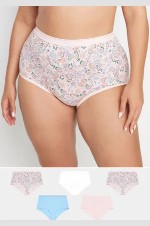 Yours Lot De 5 Culottes Pastel En Rose, Bleu & Blanc
