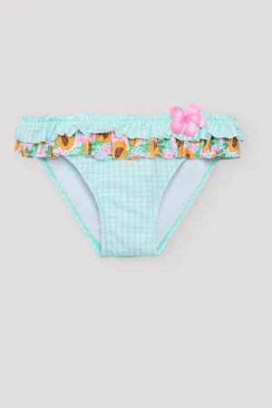 YSABEL MORA Slip fille à volants imprimé vichy