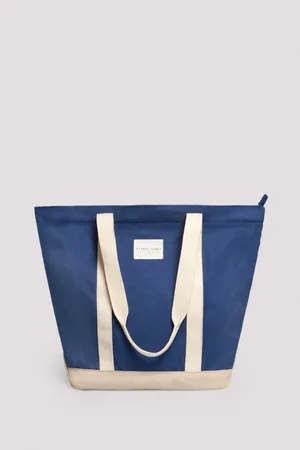 YSABEL MORA Sac de plage en tissu marine