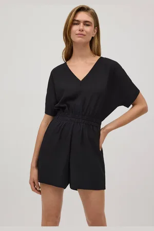 YSABEL MORA Combinaison courte noire taille froncée